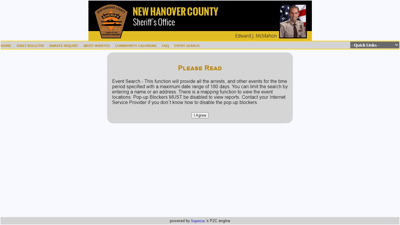 New Hanover Sheriff's Office P2C - New Hanover County, North Carolina